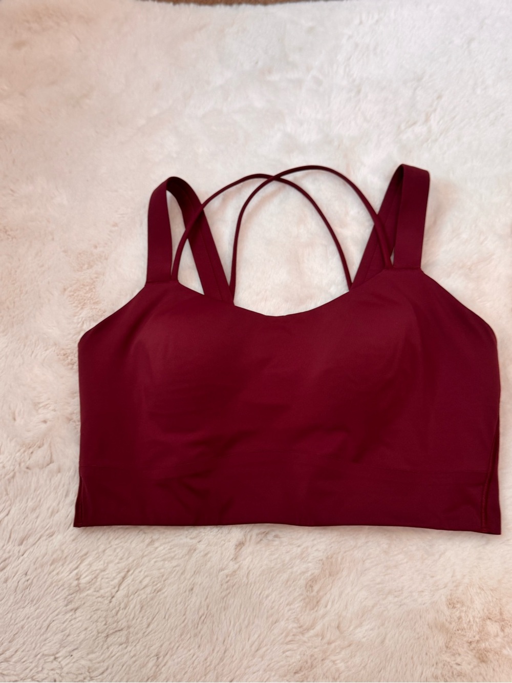 lululemon athletica Burgundy Strappy Longline Sports Bra - Picture 3 of 7